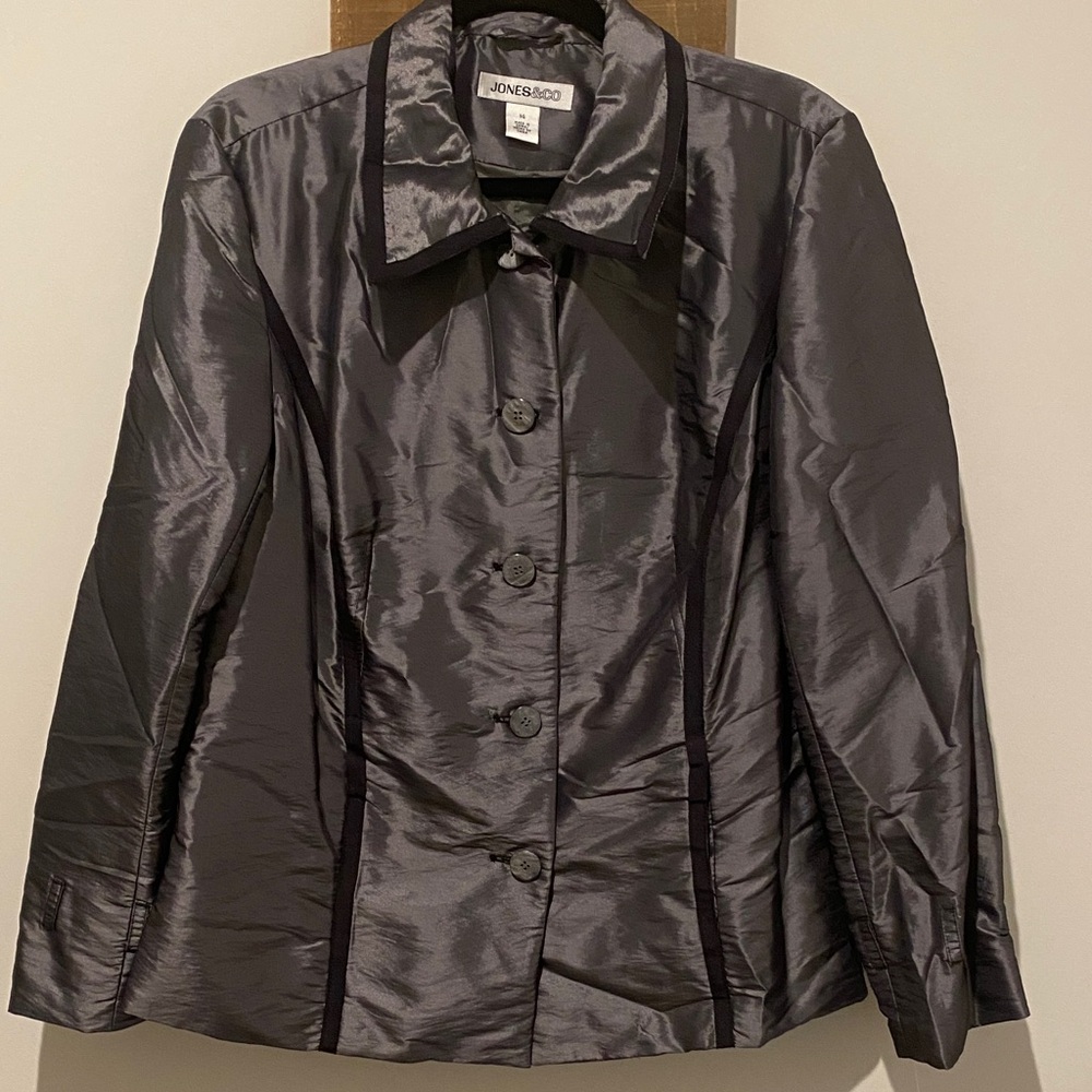 Jones New York Women's Metallic Gray Blazer